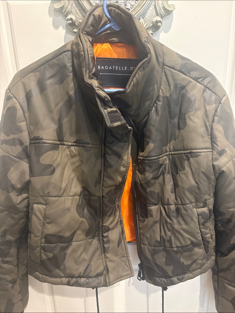 Bagatelle  Camo Puffer Jacket with Orange Lining